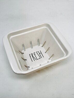 Ceramic Rae Dunn by Magenta FRESH Berries Basket Strainer Artisan Collection